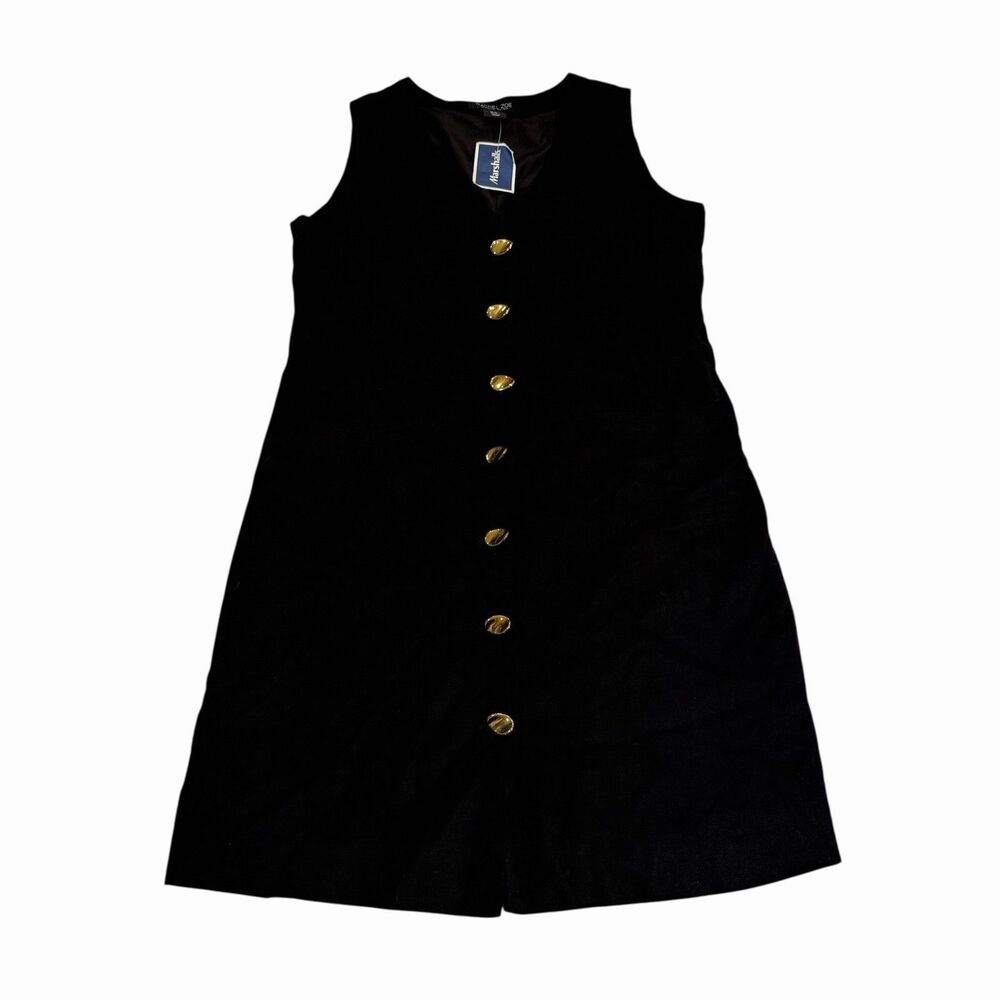 NEW NWT Rachel‎ Zoe Women's Dress Sleeveless Gold Button Front Lined Casual XS